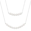 BELLA PEARL LAYERED DOUBLE STERLING SILVER PEARL NECKLACE NSR-302