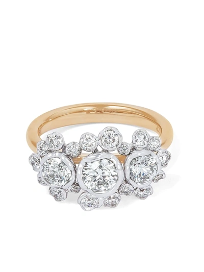 Annoushka 18ct Gold And White Gold Marguerite 0.50ct Diamond Triple Flower Engagement Ring