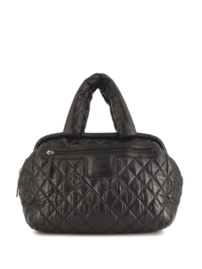 Pre-owned Chanel 2010 Coco Cocoon Reversible Tote Bag In Black