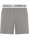 Dolce & Gabbana Two-way Stretch Cotton Boxer Shorts In Grey