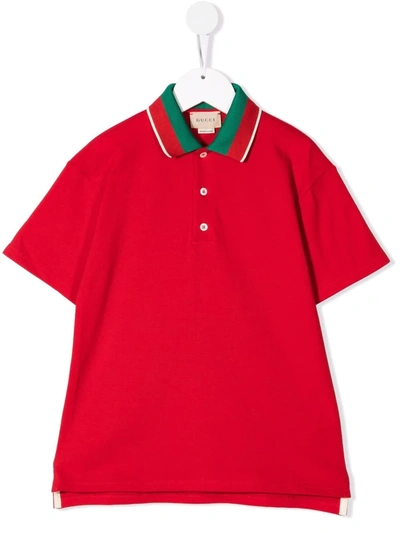 Gucci Kids' Short-sleeved Polo Shirt In Red