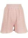 Mr Mittens Pointelle-knit Cotton Shorts In Pink