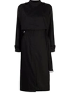 Mm6 Maison Margiela Trench Cotton Midi Dress In Schwarz