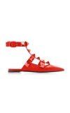 Valentino Garavani Women's  Rockstud Leather Flats In Red