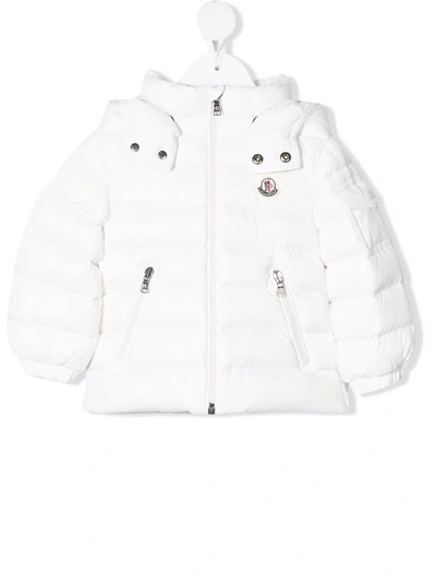 Moncler Logo-patch Hooded Puffer Jacket In White