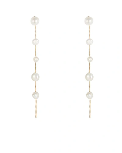 Cult Gaia Atum Freshwater Pearl Linear Drop Earrings In White