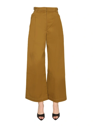 Proenza Schouler White Label High-waisted Wide-leg Trousers In Olive/brown
