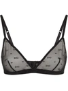 Dolce & Gabbana Monogram-pattern Triangle Bra In Black