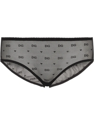 Dolce & Gabbana Monogram-pattern Briefs In Black