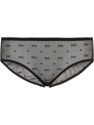 DOLCE & GABBANA JACQUARD TULLE BRIEFS