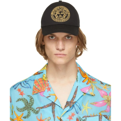 Versace Medusa-motif Baseball Cap In Black