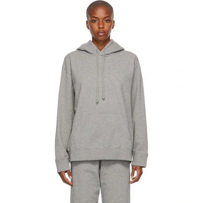 Mm6 Maison Margiela Embroidered Jersey Sweatshirt Hoodie In Grey