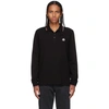 Moncler Long Sleeves Cotton Piquet Polo Shirt In Black