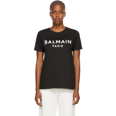 Balmain Black Printed Logo T-shirt