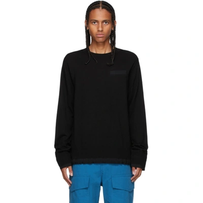 Sacai Black Knit Drawstring Sweater