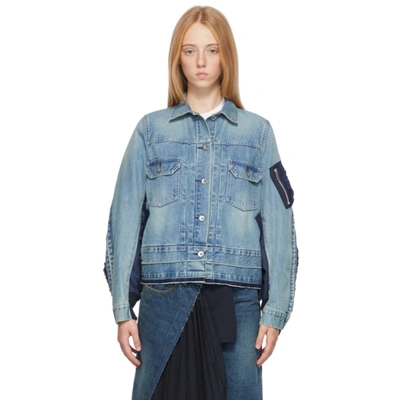 Sacai Relaxed-fit Denim Jacket In Blue