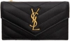 SAINT LAURENT BLACK MONOGRAM FRAGMENTS FLAP CARD HOLDER