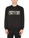 VERSACE JEANS COUTURE SWEATSHIRT WITH BIJOUX LOGO,71GAIF02 CF00F899