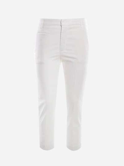 Dondup Ariel Trousers In Stretch Cotton In White