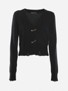 VERSACE SAFETY PIN CARDIGAN IN CASHMERE AND WOOL,1001105 A235900A1008