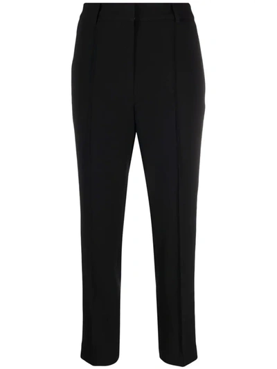 Michael Michael Kors Pleated Cropped Trousers In Schwarz