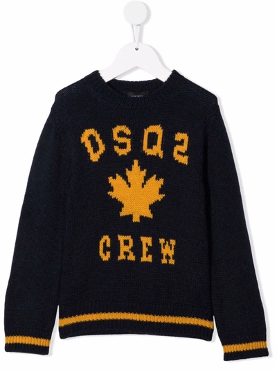 Dsquared2 Kids' Dsq2 Crew Jumper In Blue