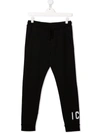 Dsquared2 Boys Black Kids Icon Logo Tapered Cotton Jogging Bottoms 6-16 Years 6 Years In Black