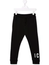 Dsquared2 Boys Black Kids Icon Logo Tapered Cotton Jogging Bottoms 6-16 Years 6 Years In Black