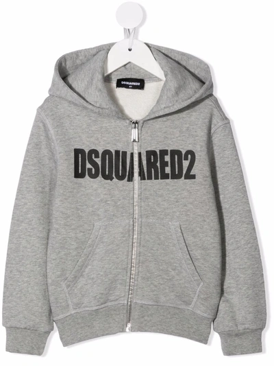 Dsquared2 Kids' Logo-print Bomber Jacket In Grey