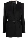 Stella Mccartney Single-breasted Belted Blazer In Black