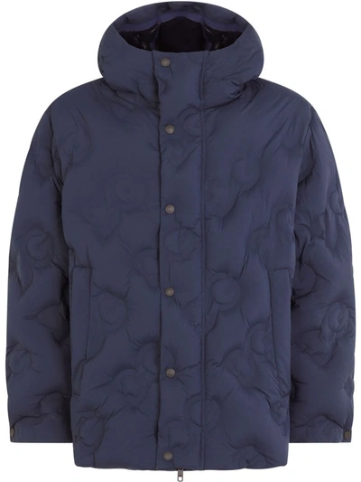 Dolce & Gabbana Quilted Dg Logo Coat In Blue