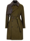 LOEWE MILITARY GREEN COTTON DOUBLE BREASTED TRENCH COAT