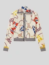 ETRO SILK AND LINEN CARDIGAN WITH MARITIME PRINT