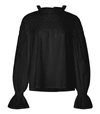 Merlette Womens Black Majorelle Flared-neck Cotton Top S In Black