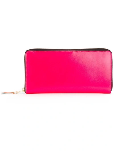 Comme Des Garçons Zip-around Leather Wallet In Pink & Purple