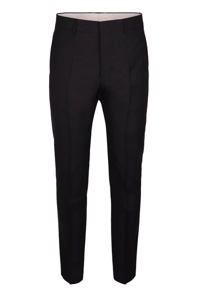 AMI ALEXANDRE MATTIUSSI COTTON CANVAS CIGARETTE TROUSERS 