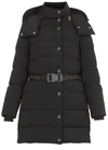 BURBERRY BURBERRY LOGO BELTED HOODED PUFFER JACKET