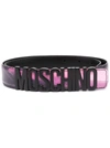 MOSCHINO LOGO-LETTERING LEATHER BELT