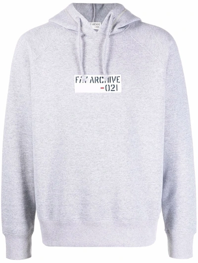 Fay Archive-021 Logo Hoodie In Grey