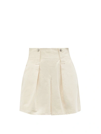 Isabel Marant Dicochia Pleated Cotton-twill Shorts In Beige