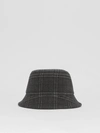 BURBERRY BURBERRY CHECK WOOL CASHMERE BUCKET HAT,80440771