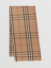 Burberry Lightweight Check Wool And Silk Scarf In Archive Beige