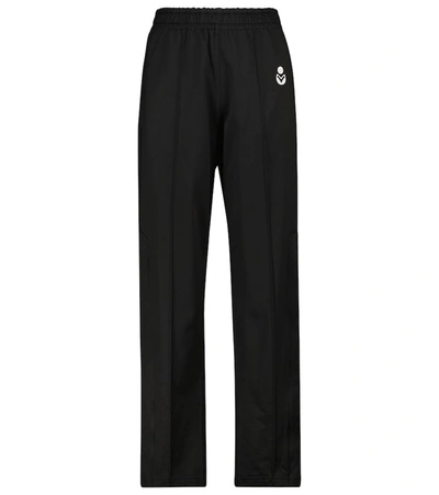 Isabel Marant Étoile Inaya Logo High Waist Straight Pants In Black