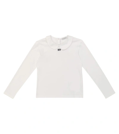 Dolce & Gabbana Babies' Long-sleeved Cotton T-shirt In White