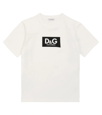 Dolce & Gabbana Babies' Logo Cotton T-shirt In Off-white