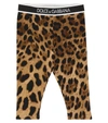 DOLCE & GABBANA BABY LEOPARD-PRINT STRETCH-COTTON LEGGINGS,P00591500