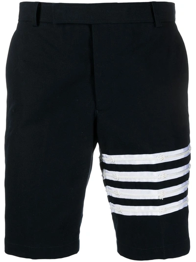 Thom Browne 4-bar Plain Weave Suiting Shorts In Blue