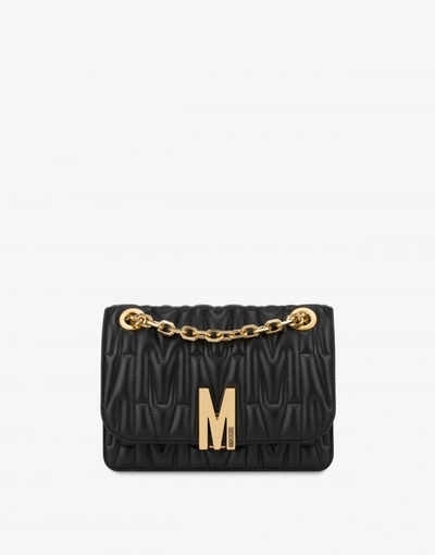 Moschino Quilted M Bag With Shoulder Strap In White