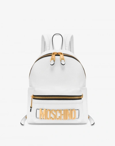Moschino Lettering Logo Backpack In White