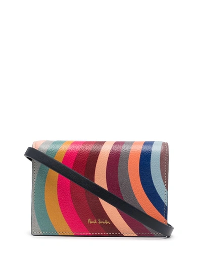Paul Smith 'swirl' Print Leather Purse With Strap W1a-6658-dswirl-90 In Multicolour